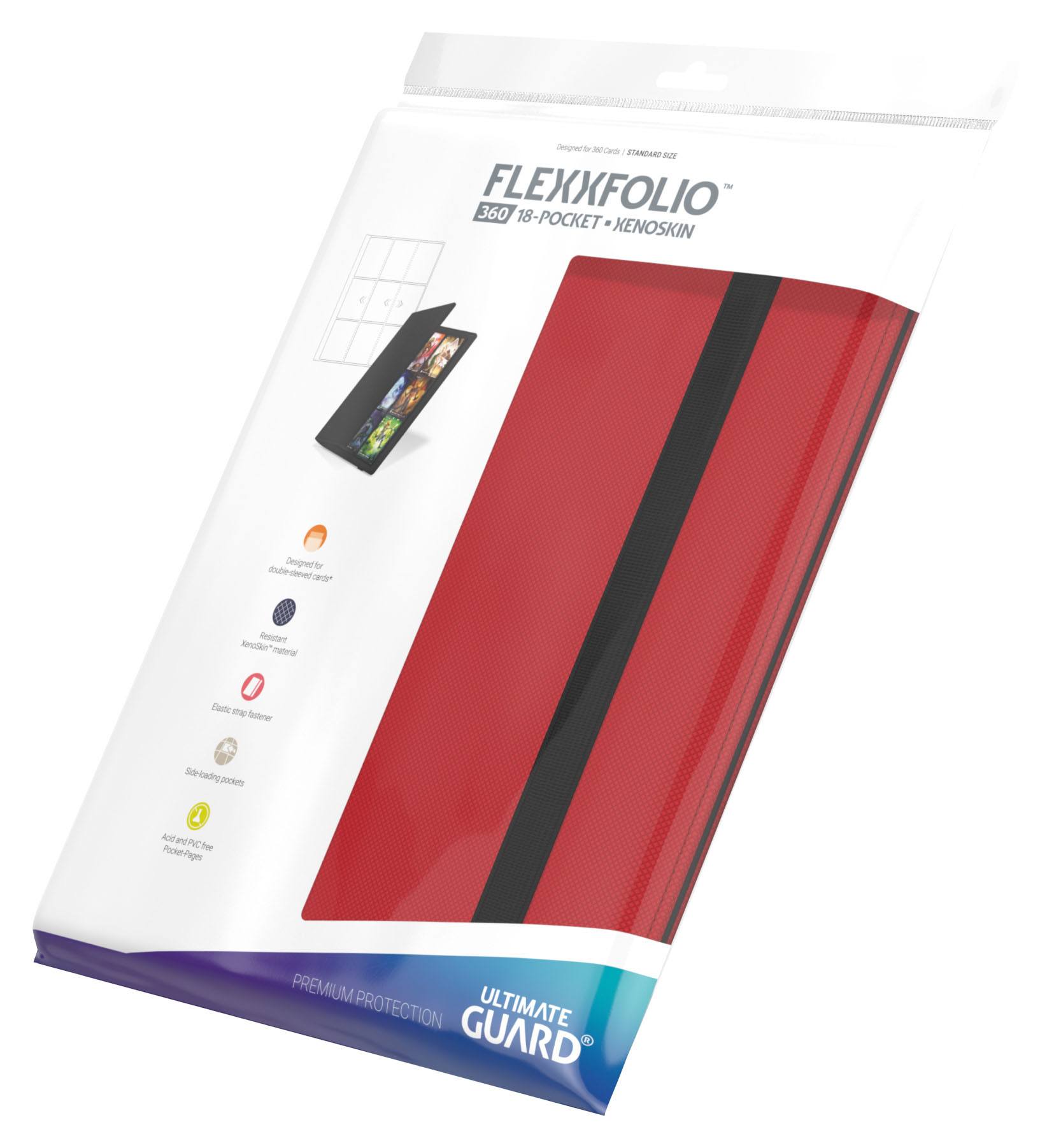 Ultimate Guard Flexxfolio 360 18-Pocket Xenoskin Punainen