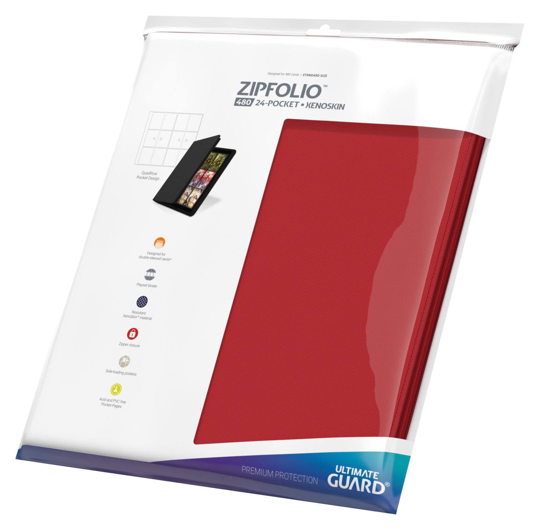 Ultimate Guard Zipfolio 480 24-Pocket Xenoskin punainen